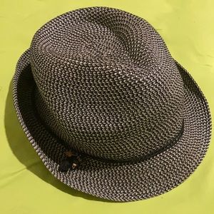 Nine West hat. Black, grey with white highlights. Gently worn in great condition